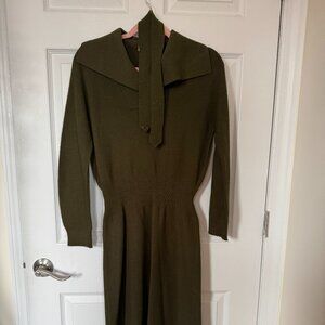 Vintage 40s/50s Jonathan Logan Dark Green Dress Approx Size L